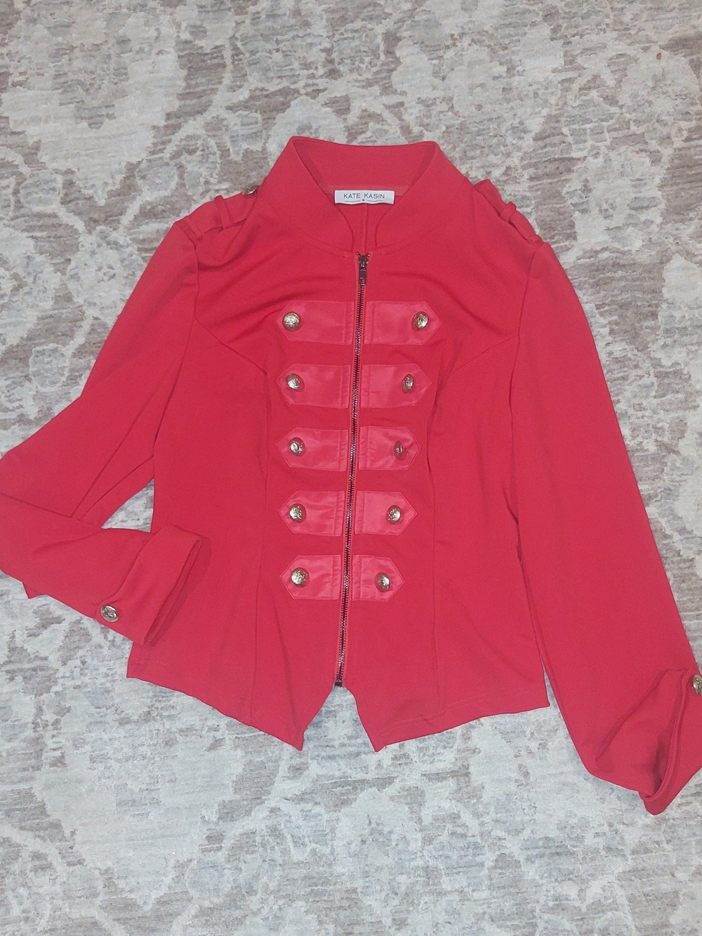 Kate Kasin Womens Victorian Steampunk Ringmaste Women's Red Military Jacket